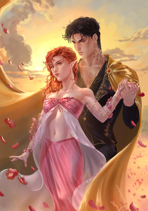 Couple half bodies soft detailed BG